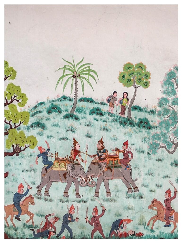 Read more about the article ฉากที่ ๔ พระนางเหมชาลา พระทนธกุมารนำพระทันตธาตุหลบหนี